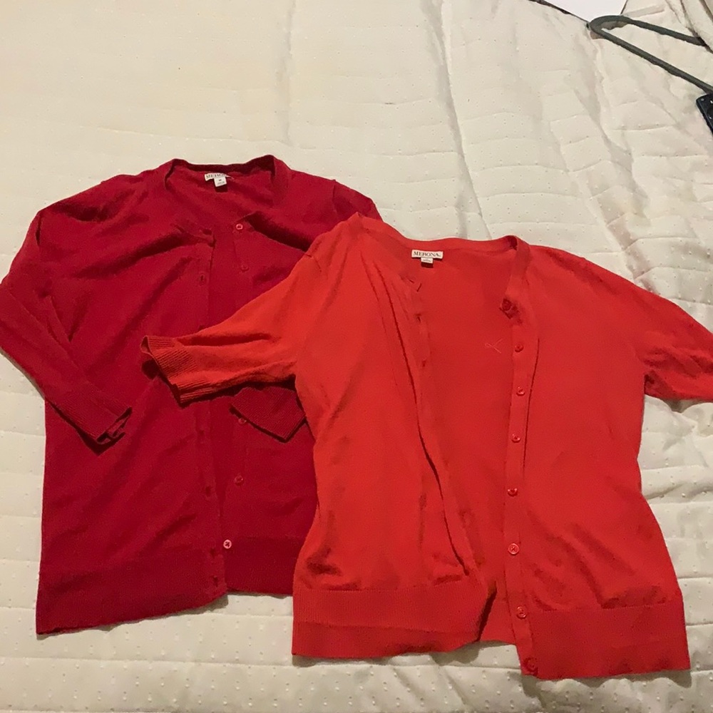 Red Cardigan Set